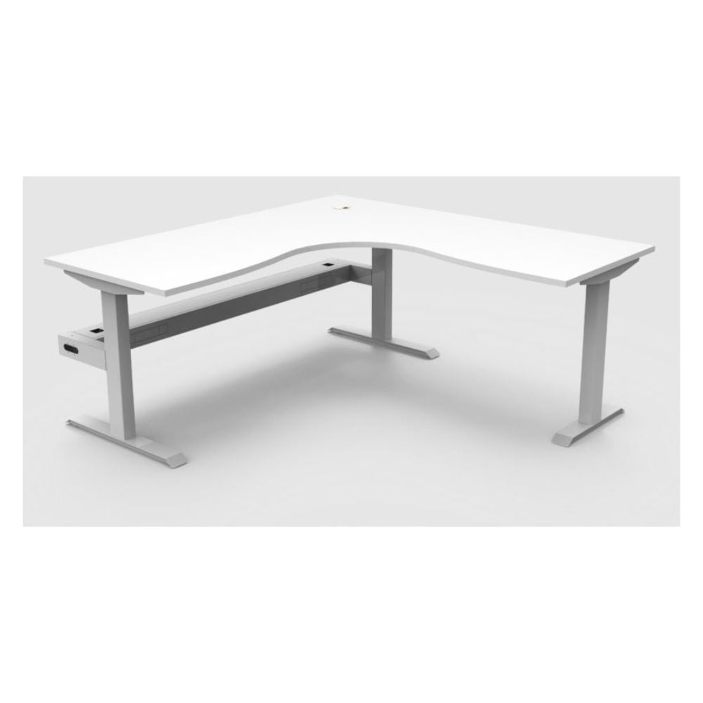 Boost Static Corner Workstation with Cable Tray
