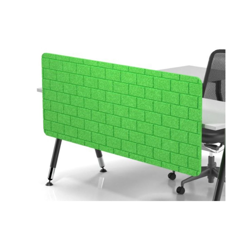 Privi Desk Hung Screen with Etched Geometric Pattern