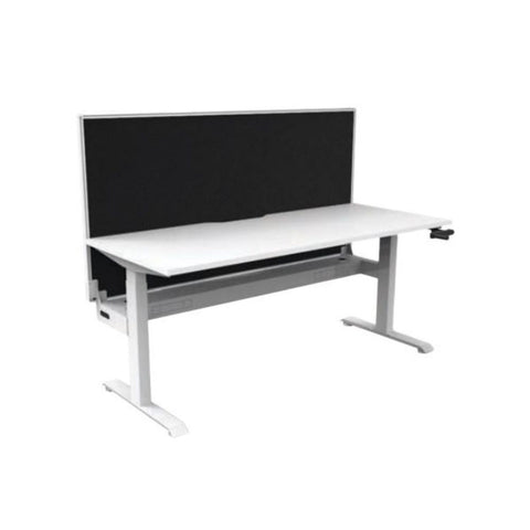 Boost Crank Manual Height Adjustable Desk with Screen & Cable Tray (single desk)