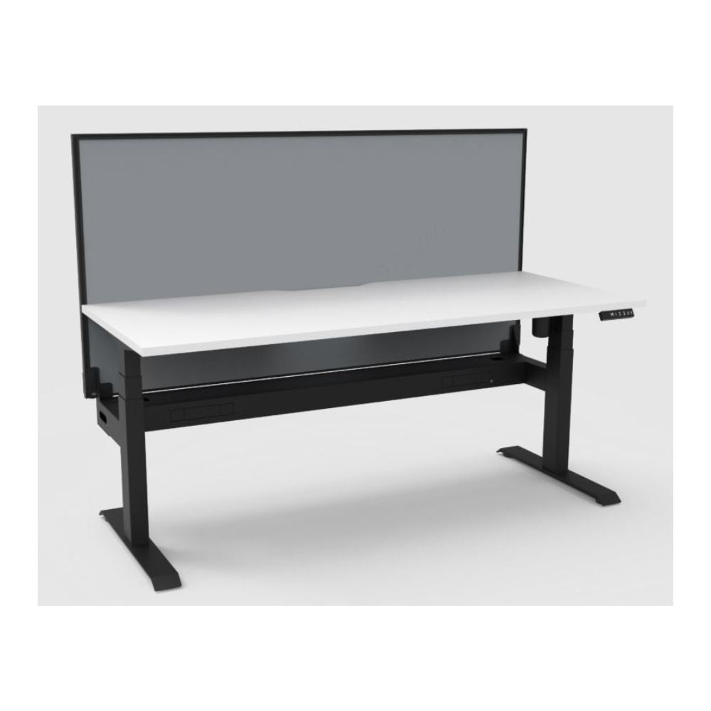 Boost Light Single Sided Desk with Cable Tray & Screen – Keen Office