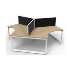 Deluxe Infinity 3 Person 120 Degree Workstation (Loop Leg) with Screens