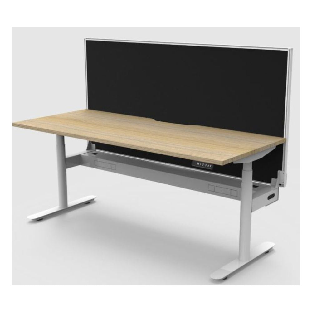 Halo+ Single Sided Electric Desk with Cable Tray & Screen