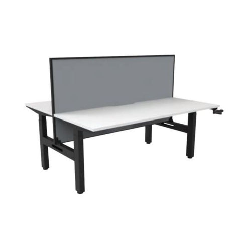 Boost Crank Manual Height Adjustable Back to Back Desks with Screen (no cable tray)