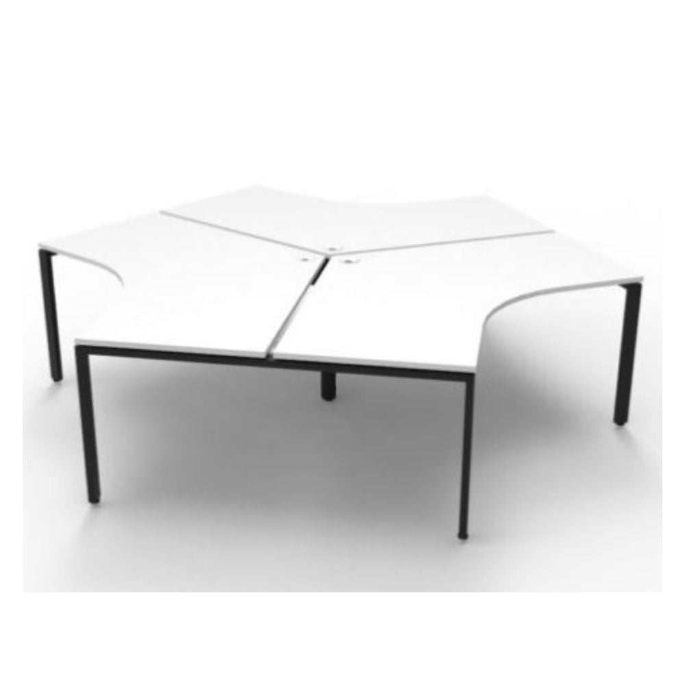 Deluxe Infinity 3 Person 120 Degree Workstation (Profile Leg)