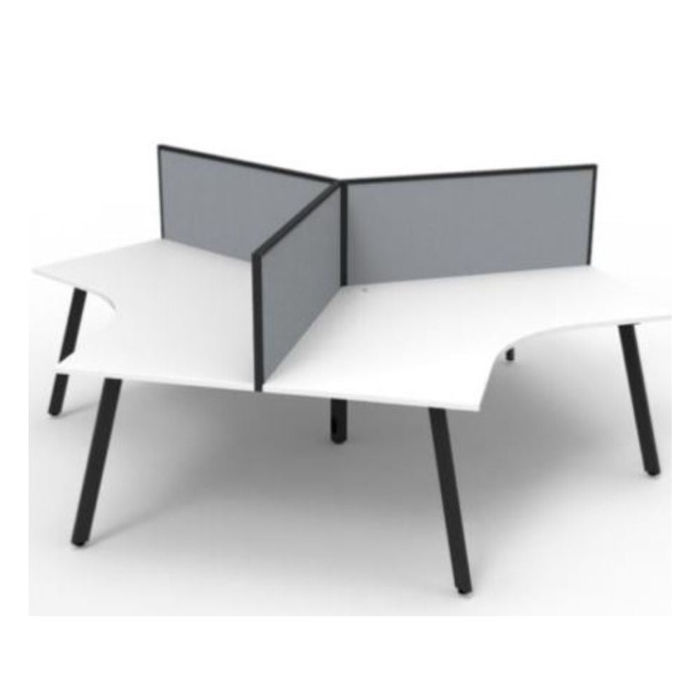 Deluxe Infinity 3 Person 120 Degree Workstation (Eternity Leg) with Screens