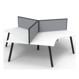Deluxe Infinity 3 Person 120 Degree Workstation (Eternity Leg) with Screens