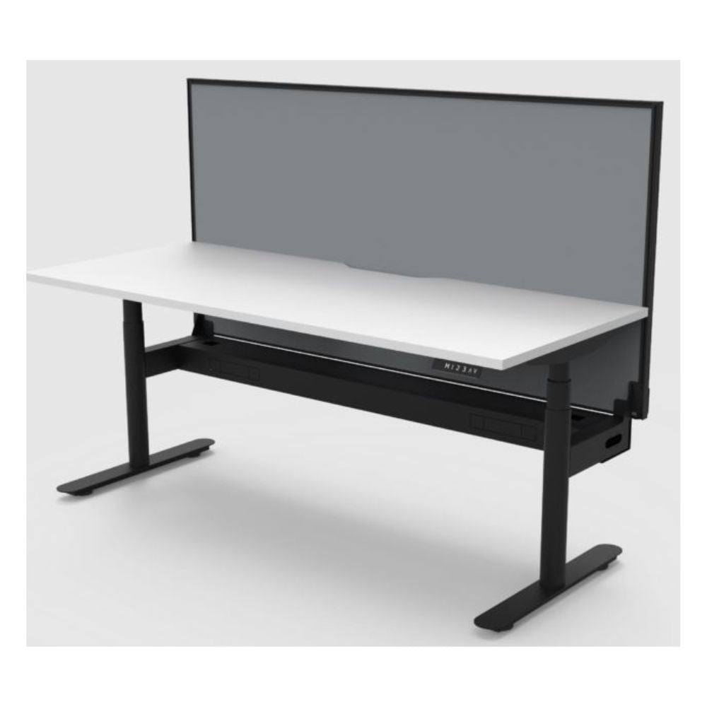 Halo+ Single Sided Electric Desk with Cable Tray & Screen