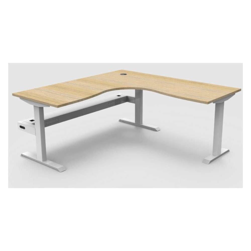 Boost Static Corner Workstation with Cable Tray