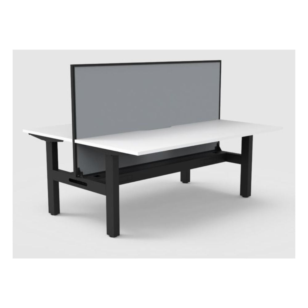 Boost Static Back to Back Straight Desk with Cable Tray & Screen
