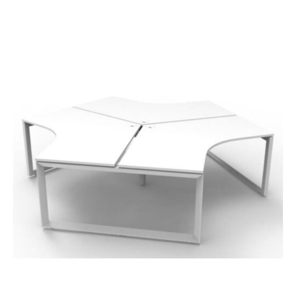 Deluxe Infinity 3 Person 120 Degree Workstation (Loop Leg)