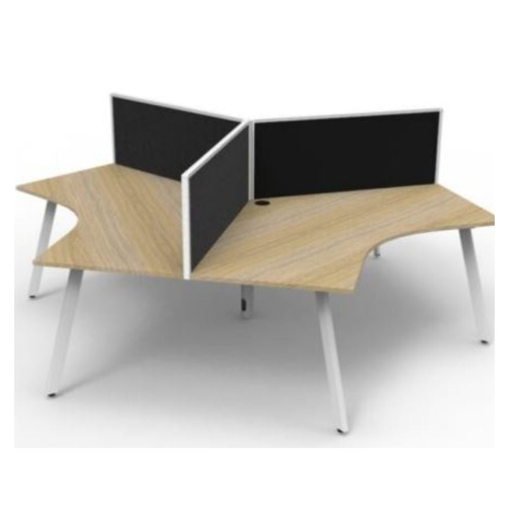 Deluxe Infinity 3 Person 120 Degree Workstation (Eternity Leg) with Sc ...