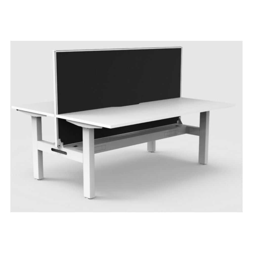 Boost Static Back to Back Straight Desk with Cable Tray & Screen