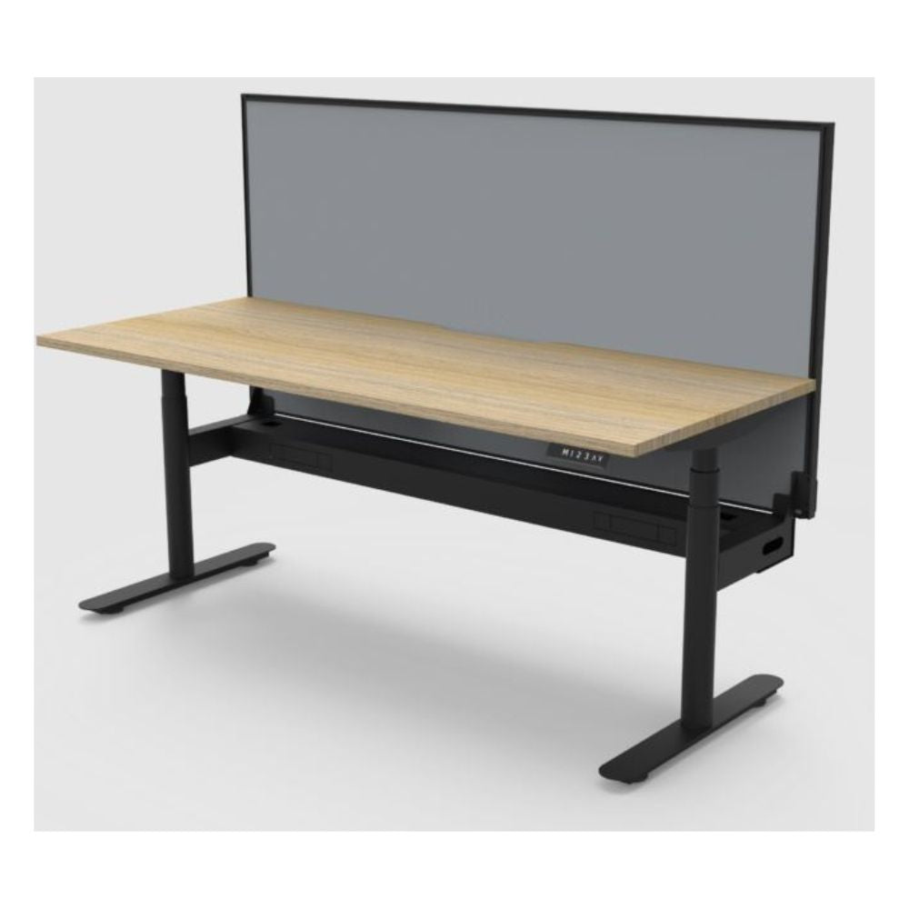 Halo+ Single Sided Electric Desk with Cable Tray & Screen