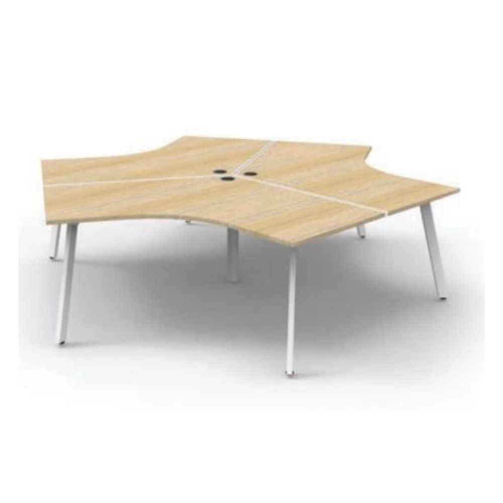 Deluxe Infinity 3 Person 120 Degree Workstation (Eternity Leg)