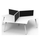 Deluxe Infinity 3 Person 120 Degree Workstation (Eternity Leg) with Screens