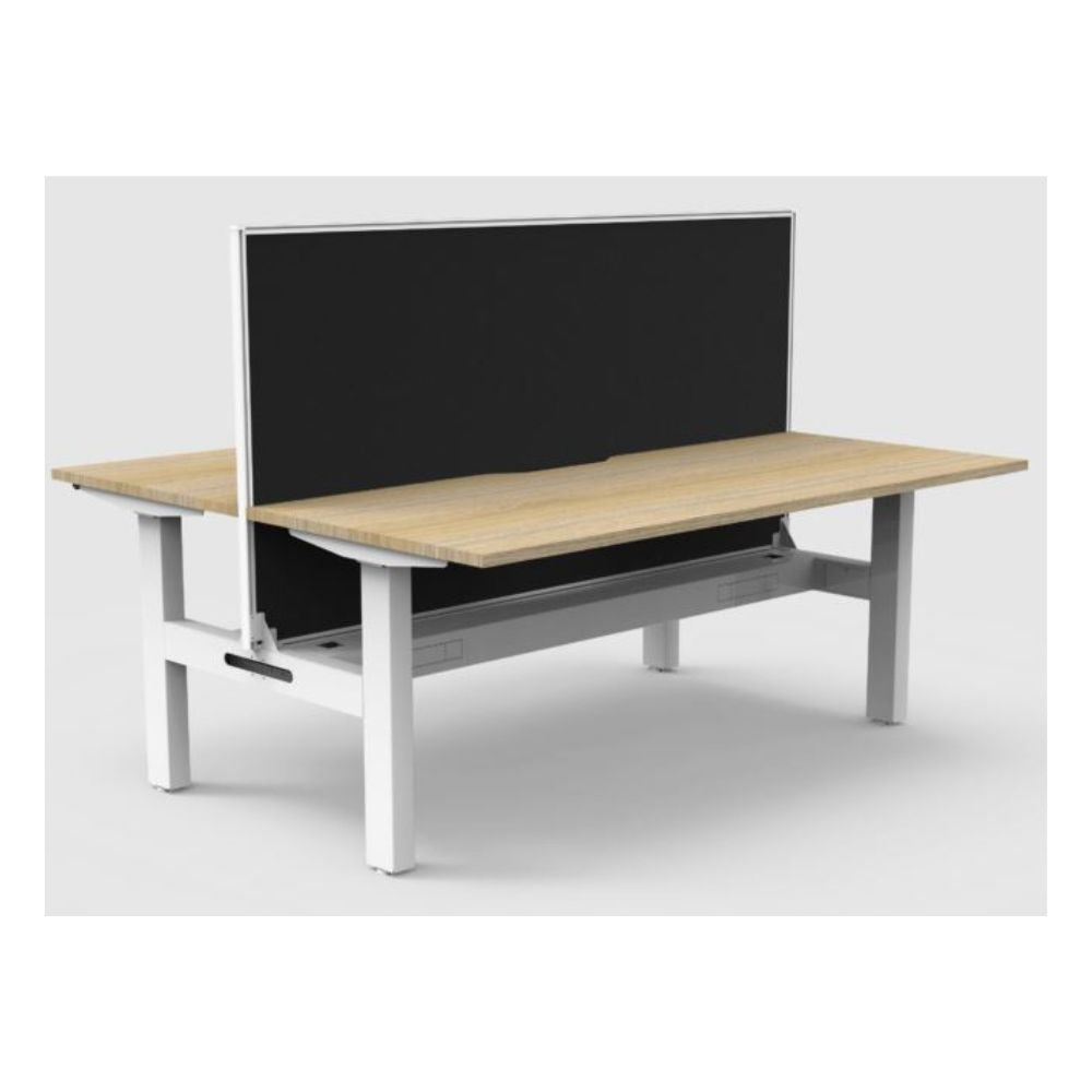 Boost Static Back to Back Straight Desk with Cable Tray & Screen
