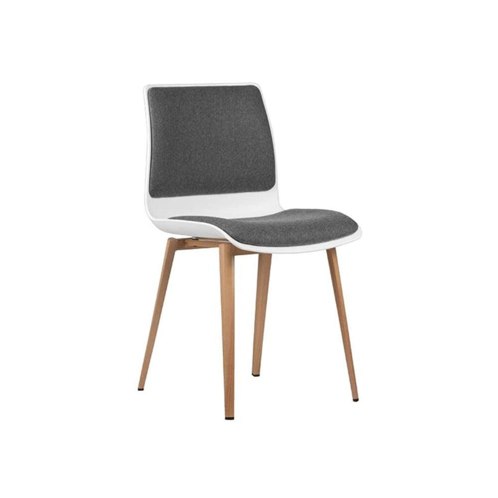 POD Visitor Chair - Black/Timber Legs