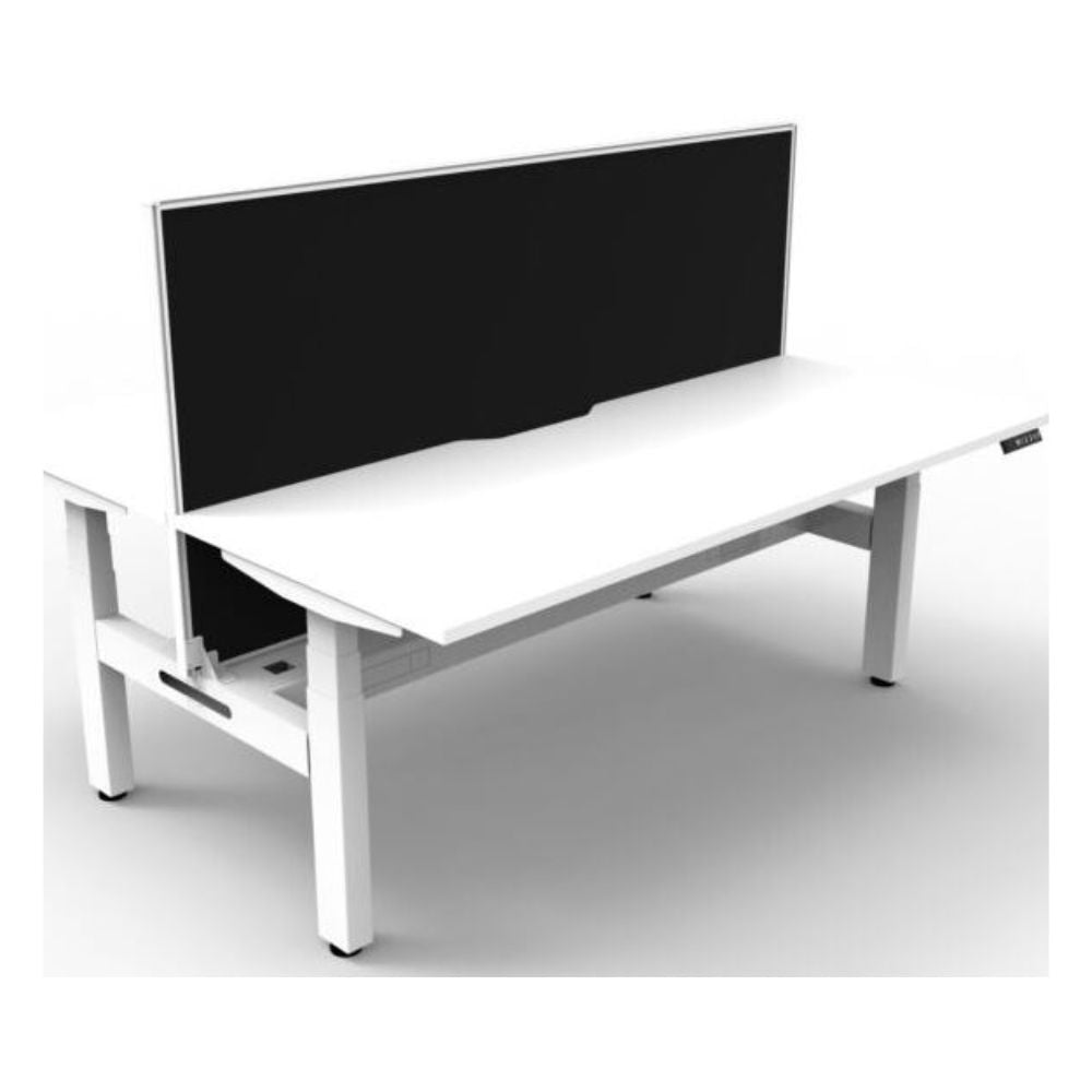 Boost Plus Electric Back to Back Straight Desk with cable tray & screen