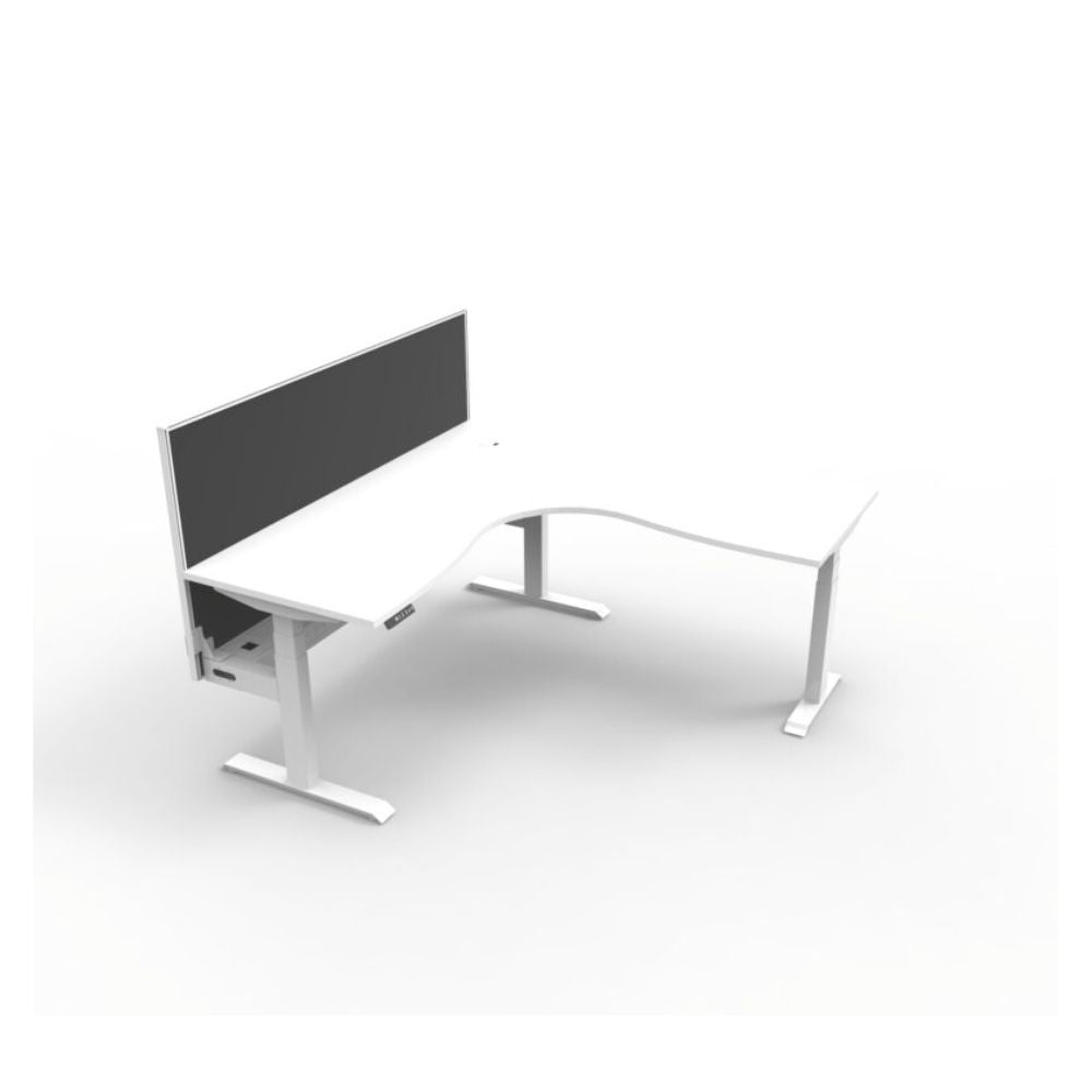 Boost Plus Electric Corner Workstation with Cable Tray & Screen