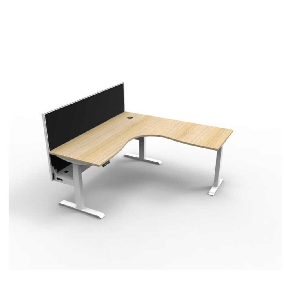 Boost Plus Electric Corner Workstation with Cable Tray & Screen