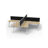 Deluxe Eternity 4 Person Corner Workstation Pod - With Screens