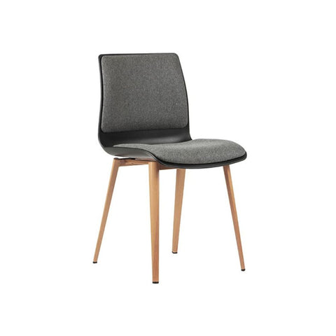 POD Visitor Chair - Black/Timber Legs