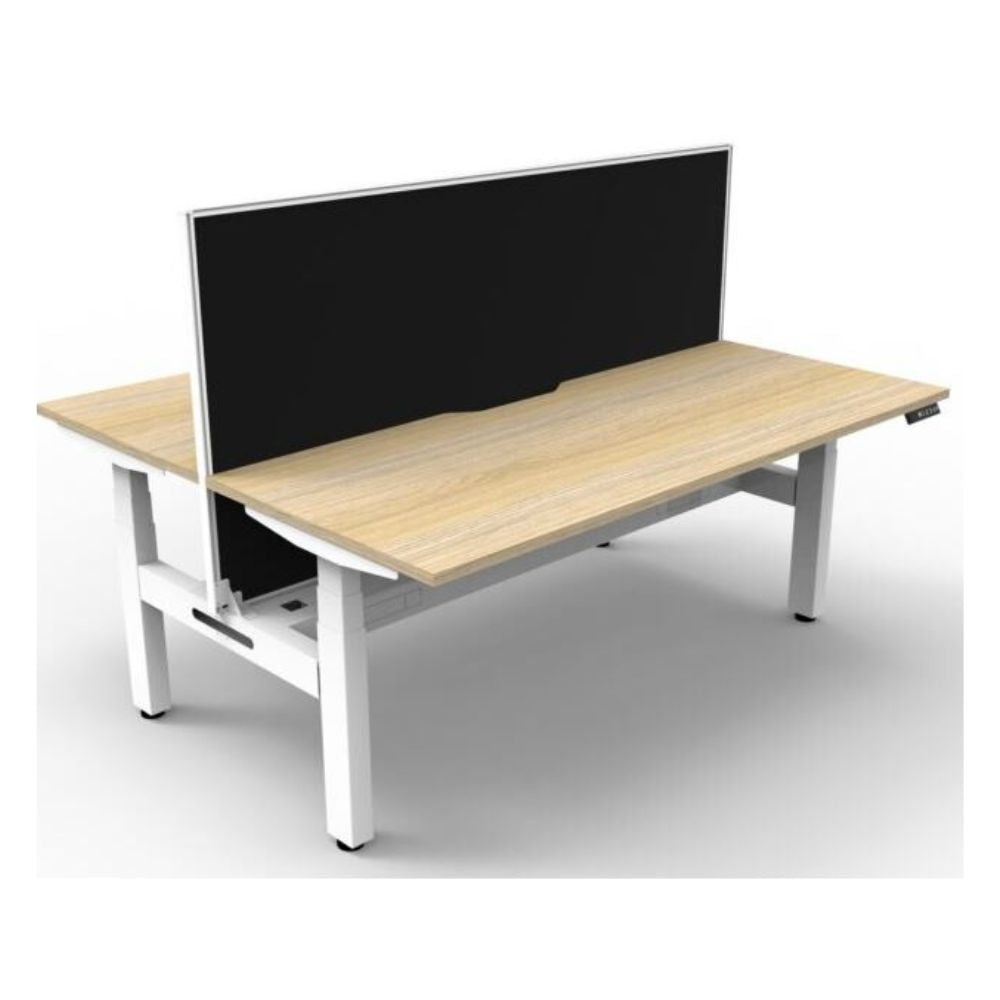 Boost Plus Electric Back to Back Straight Desk with cable tray & screen